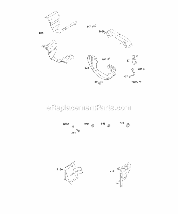 Exhaust Systems Diagram and Parts List for 305440-1409-E1  Briggs and Stratton Engine